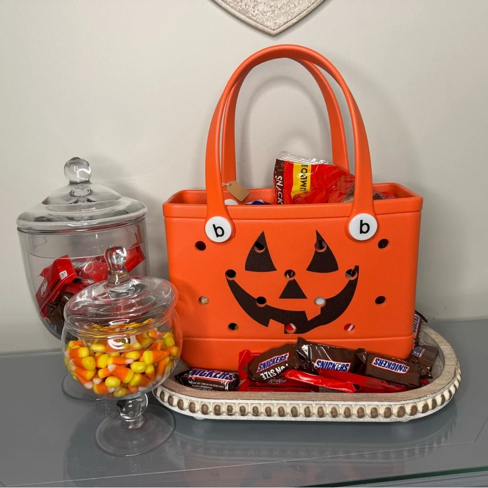 NWT EVA Bogg or Croc style pumpkin Waterproof Tote - Bitty Size- orange - Picture 1 of 7